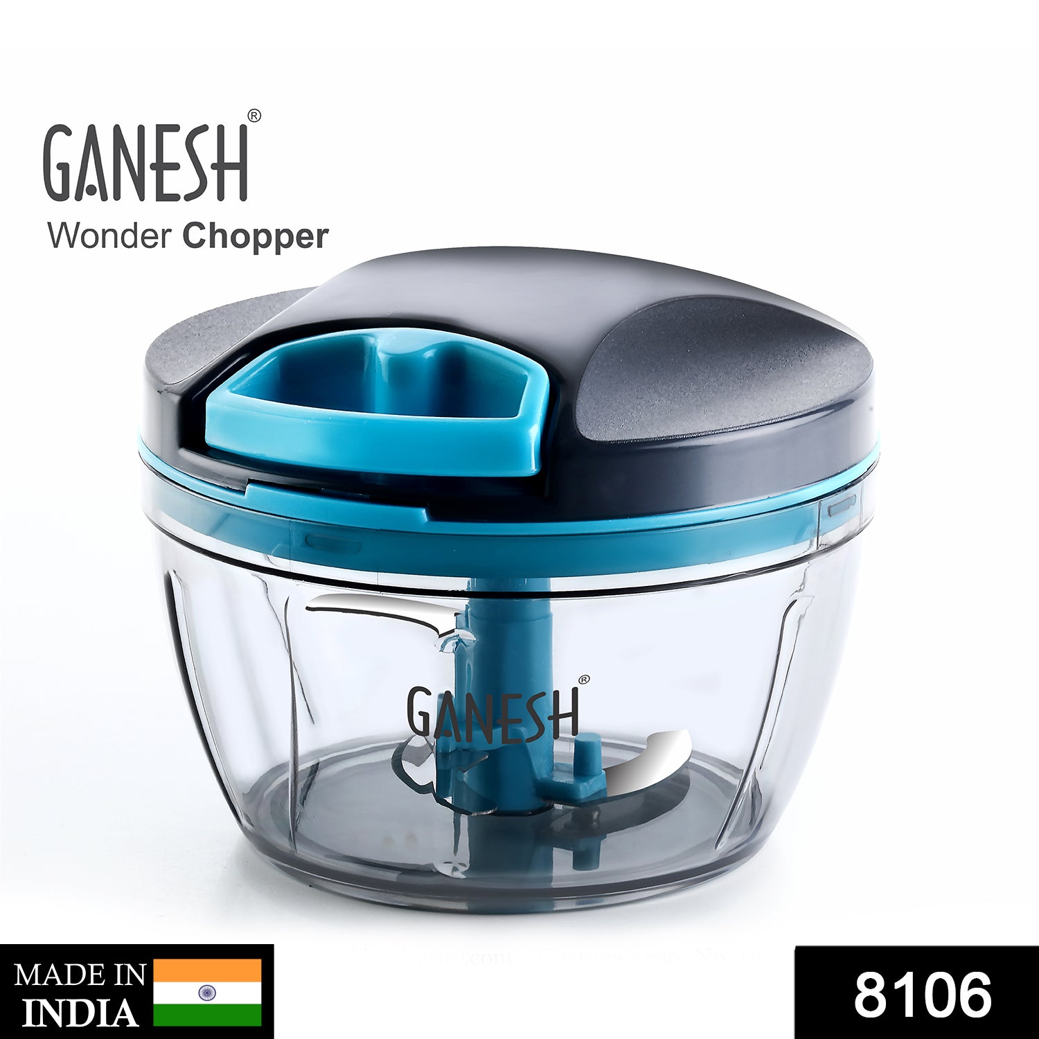 Grey Wonder Chopper by Ganesh, 470 ml, different perspectives. Grey Wonder Chopper by Ganesh, 470 ml, different perspectives.
